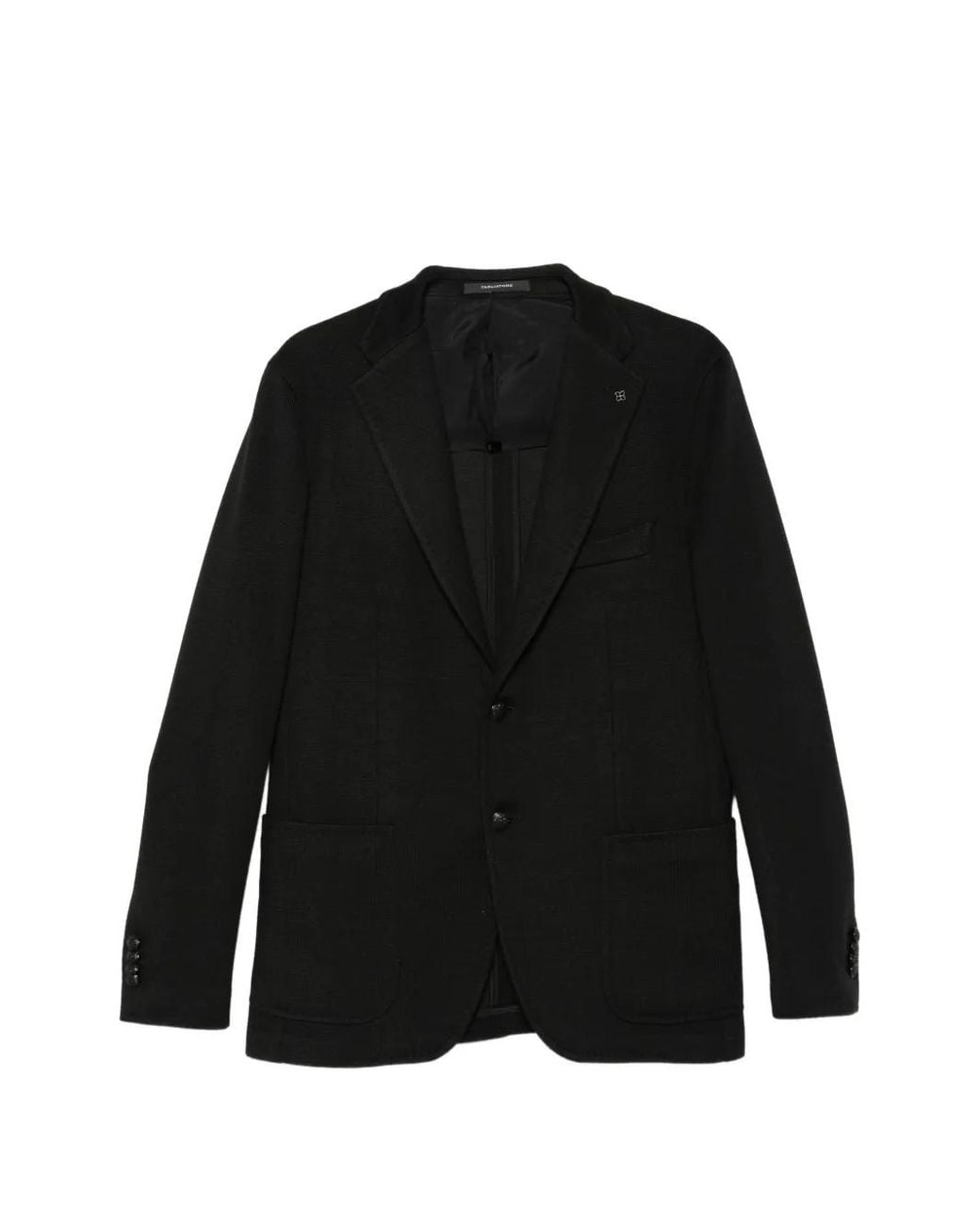 Tagliatore Black Blazer Giacca À Revers Crantés Et Boutonnage Simple for men