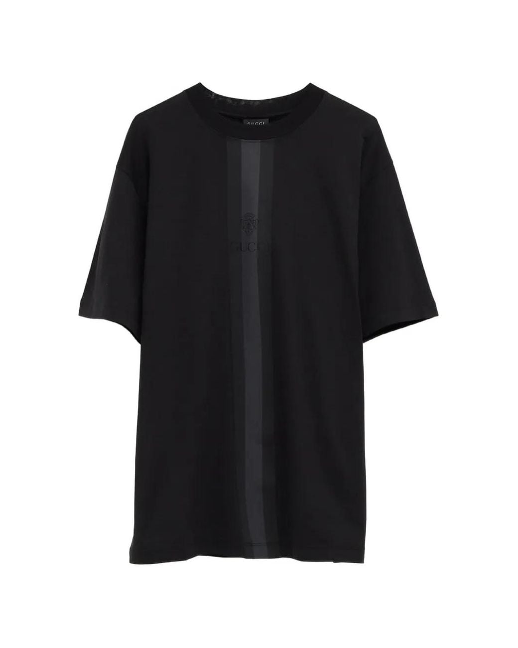 Gucci Black Web-Detail Logo-Print T-Shirt for men