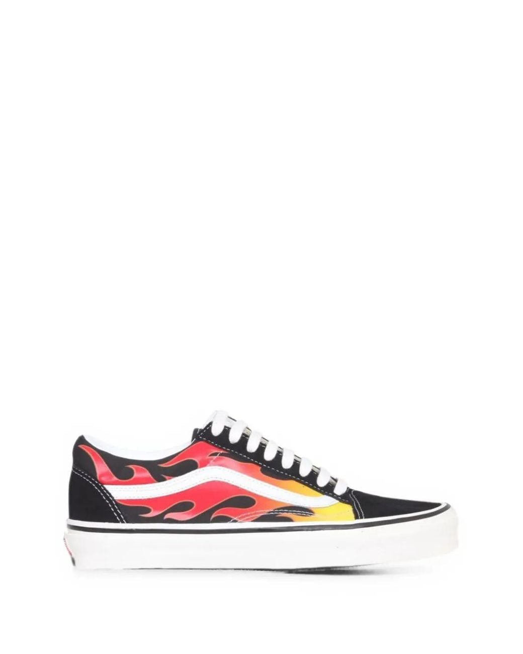 Vans White Old Skool 36 Flame-Print Sneakers