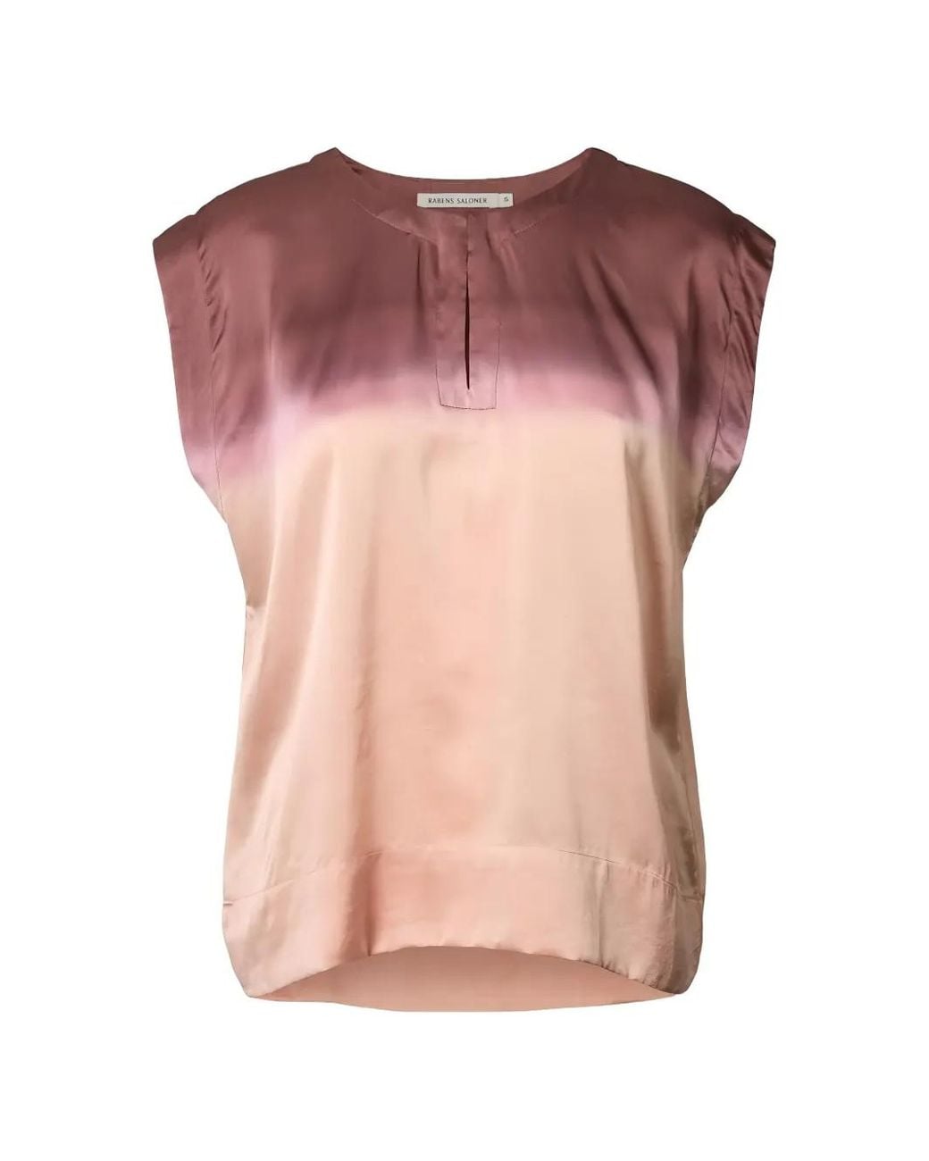 Rabens Saloner Pink Rosalyn Horizon Blouse Ombré-Effect Satin Blouse