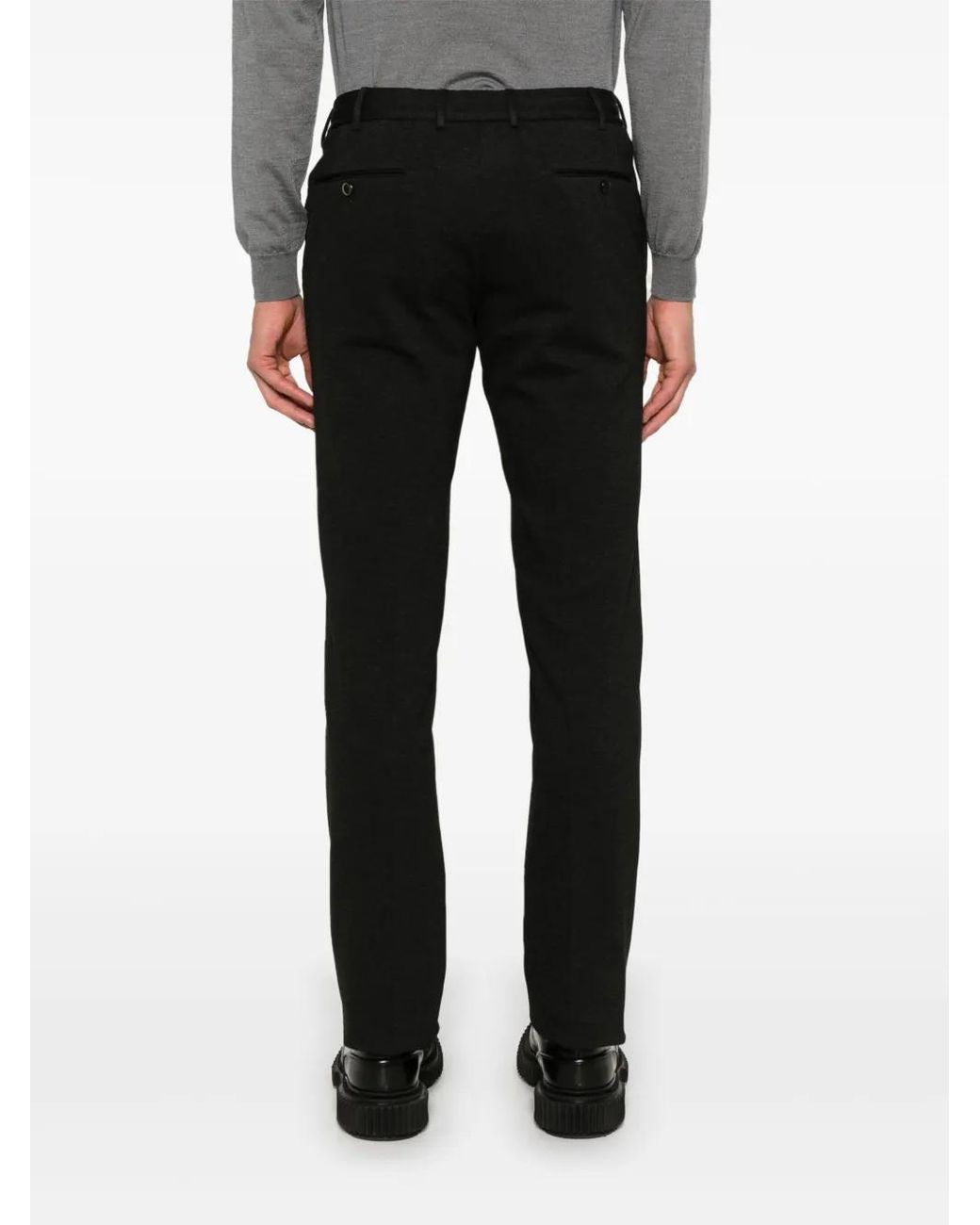 PT Torino Black Straight-Leg Trousers for men