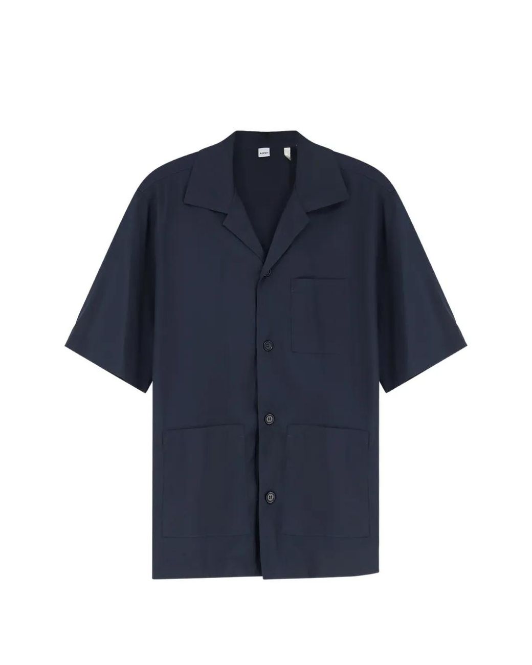 Aspesi Blue Buttoned Short-Sleeve Shirt for men