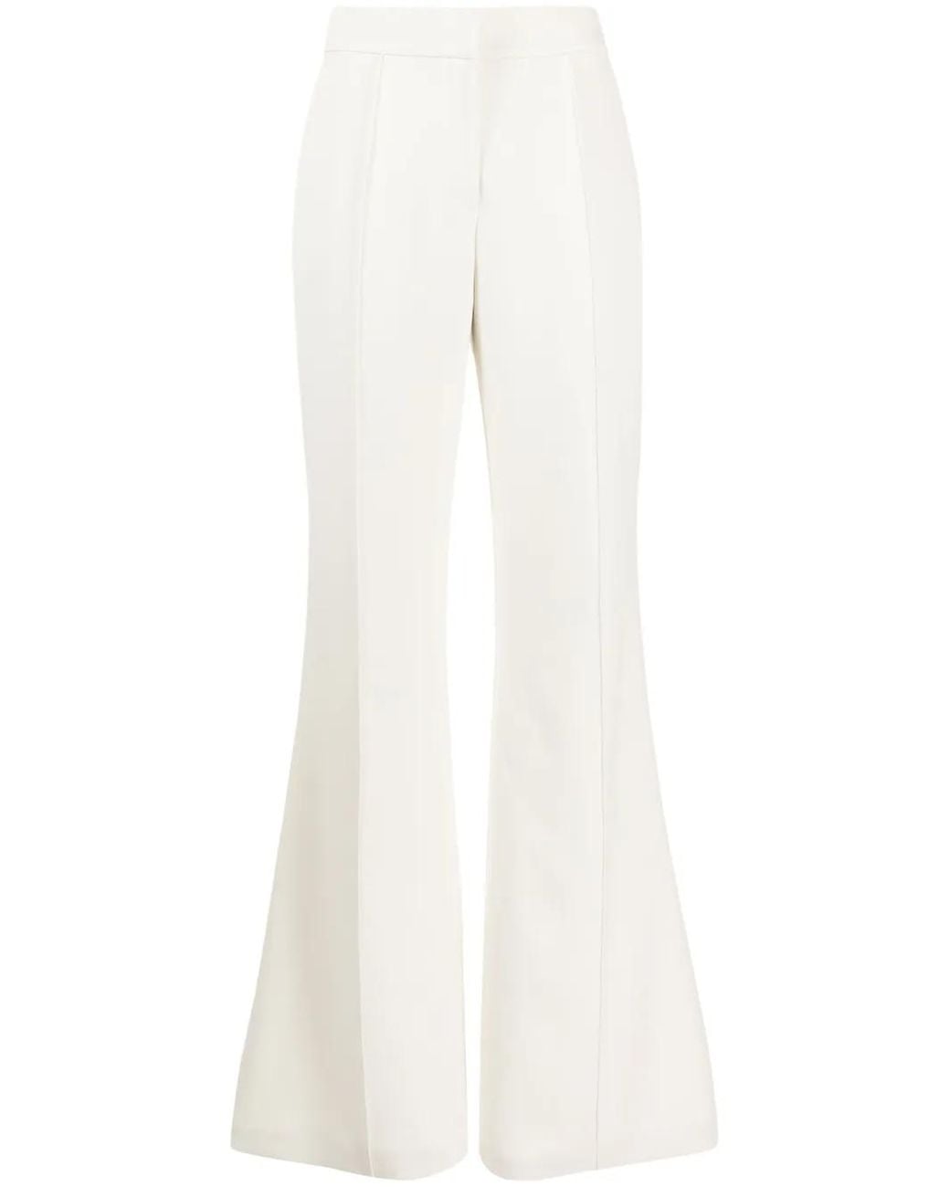 Elie Saab Flared Plooibroek in het White