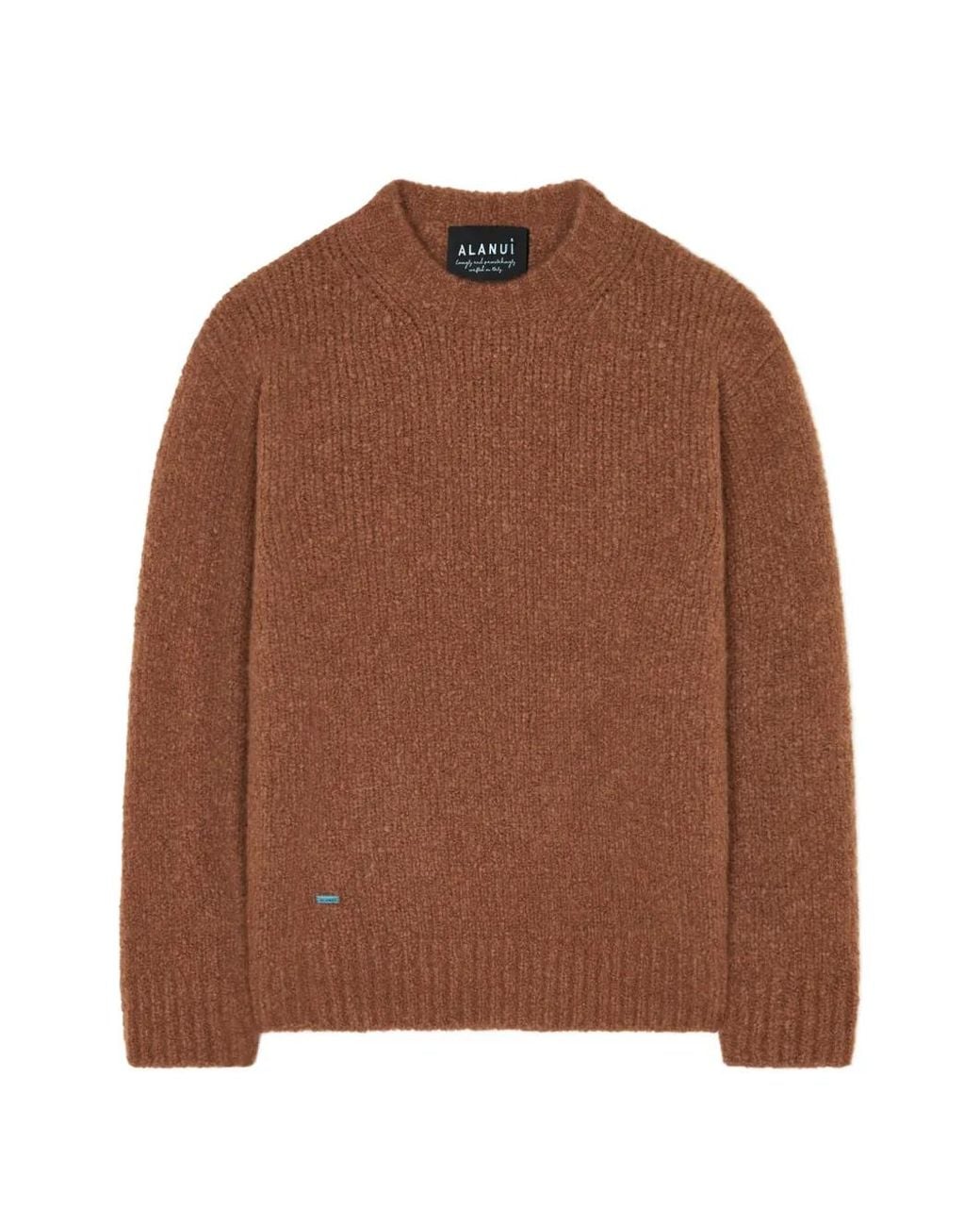 Alanui Brown Rib-Stitched Crew-Neck Sweater for men
