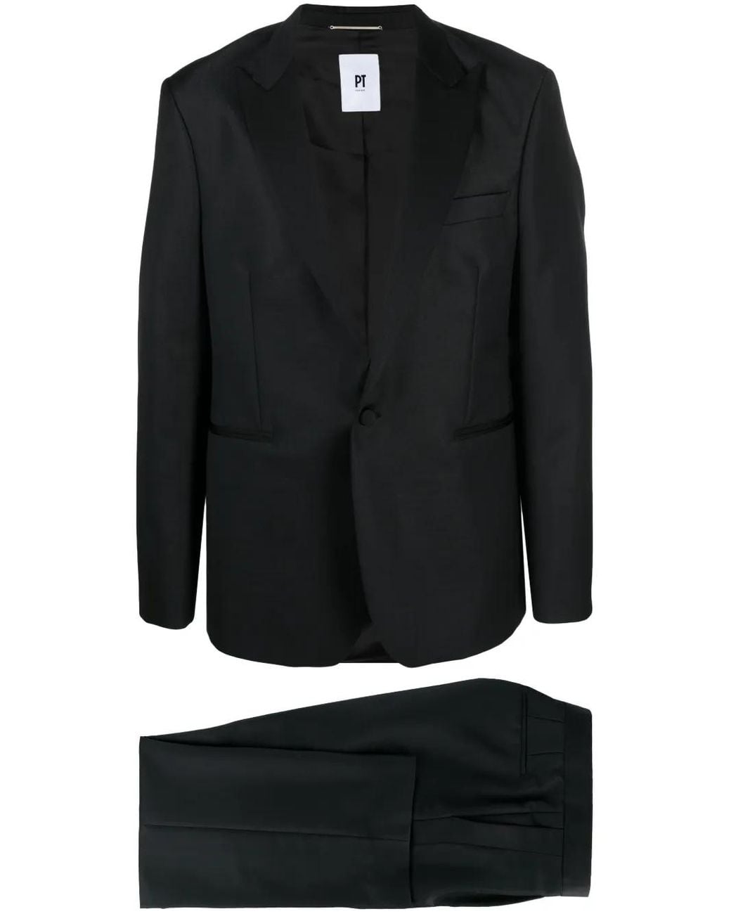 PT Torino Black Single-Breasted Suit for men
