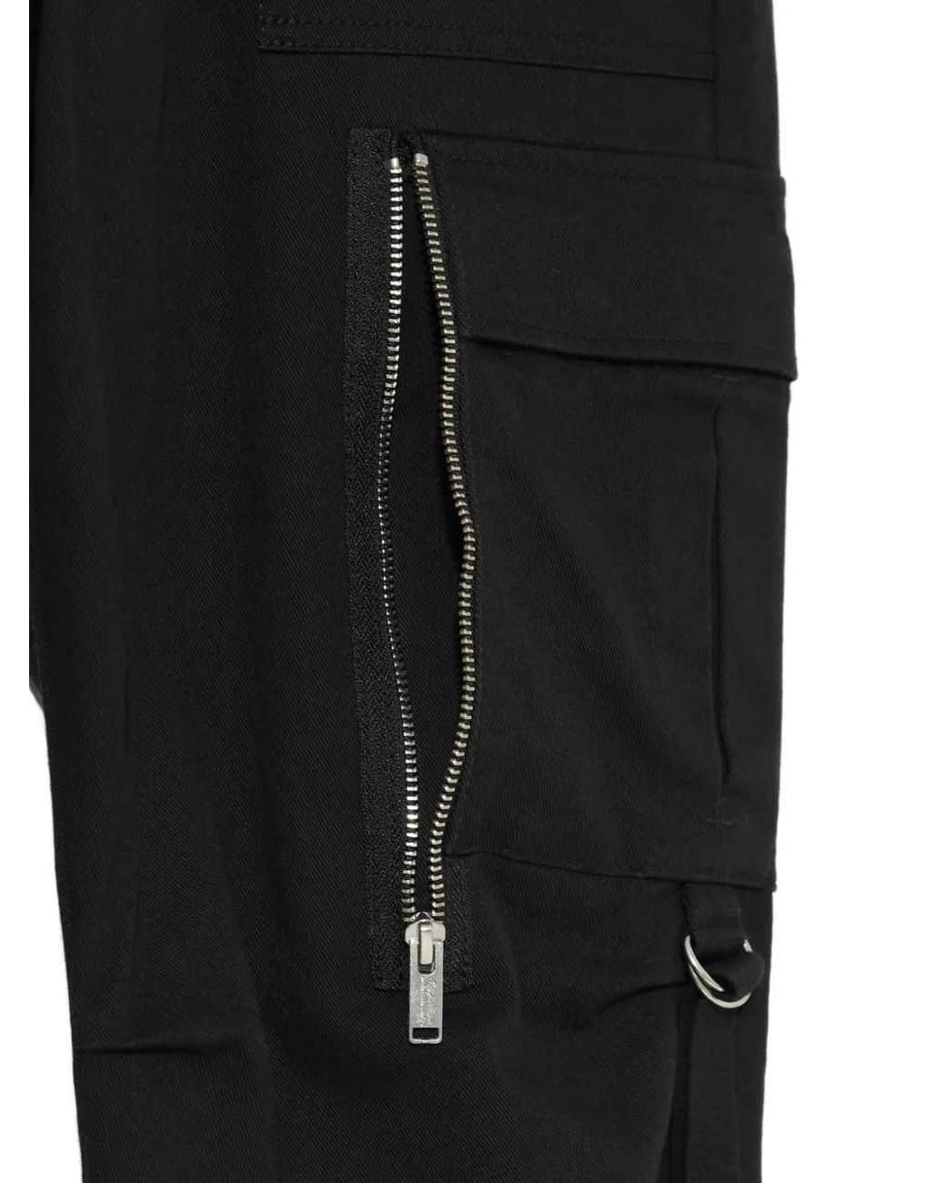 Undercover Black Zip-Detail Cargo-Pocket Trousers for men