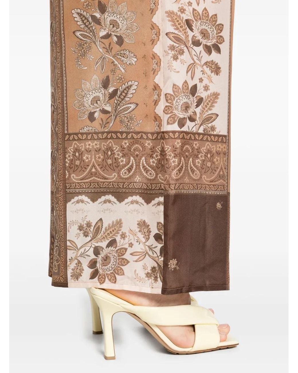 Zimmermann Natural Silk Wide-Leg Trousers With Bandana Print