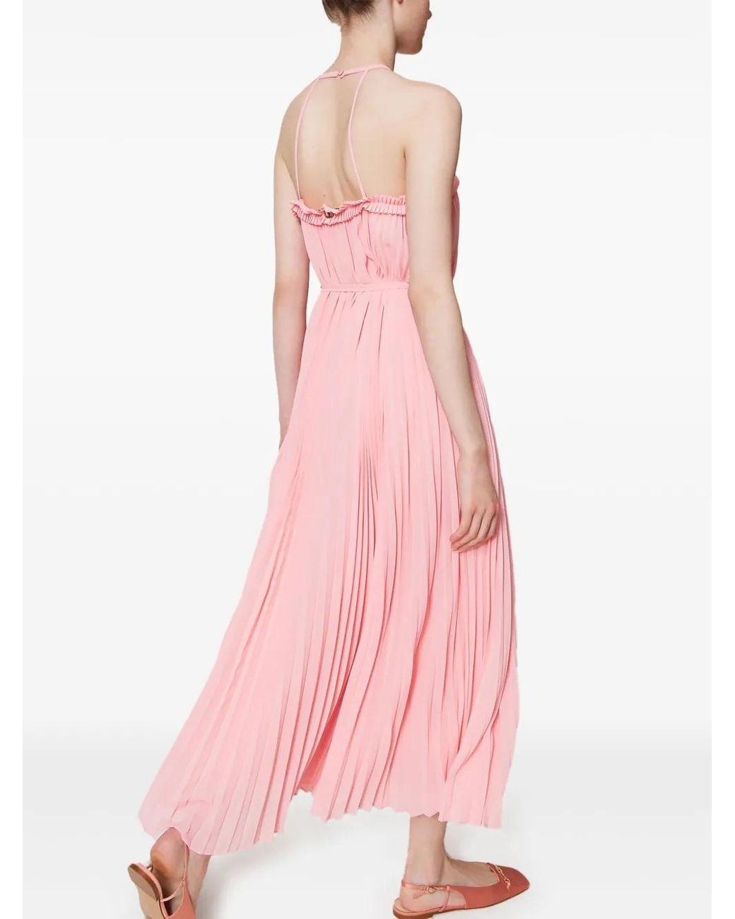 Twinset Pink Pleated Maxi Dress