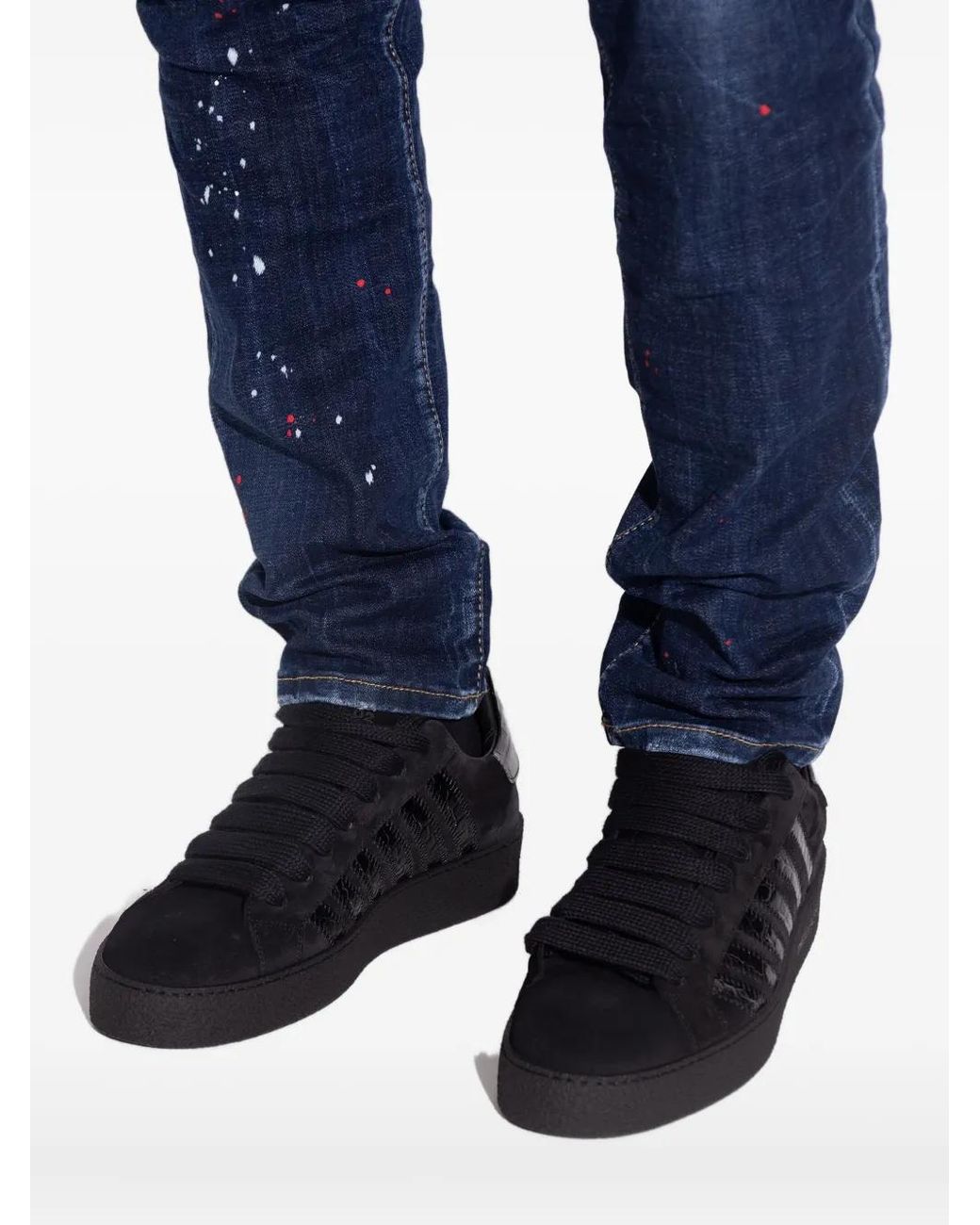 DSquared² Black Rapper's Delight Panelled Sneakers for men