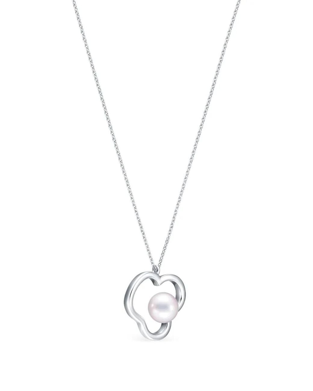 Tasaki White 18K Collection Line Chants Signature Akoya Pearl Necklace