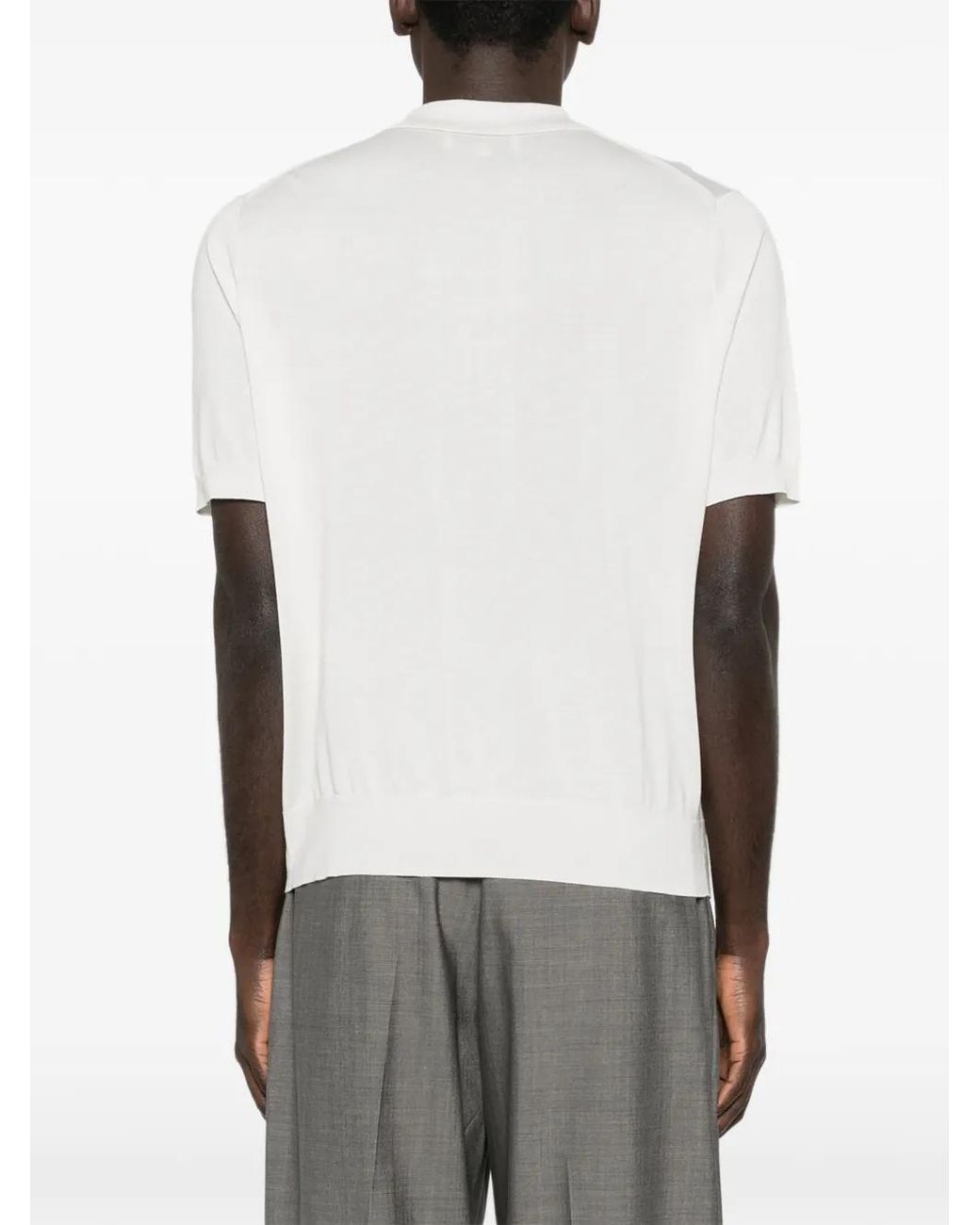 Studio Nicholson White Arieta Buttoned Polo Shirt for men