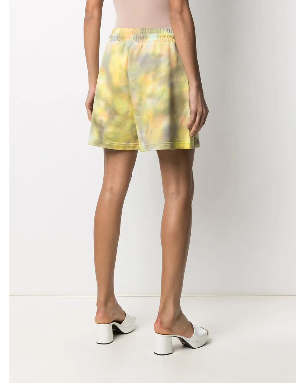 MSGM Yellow Shorts Red