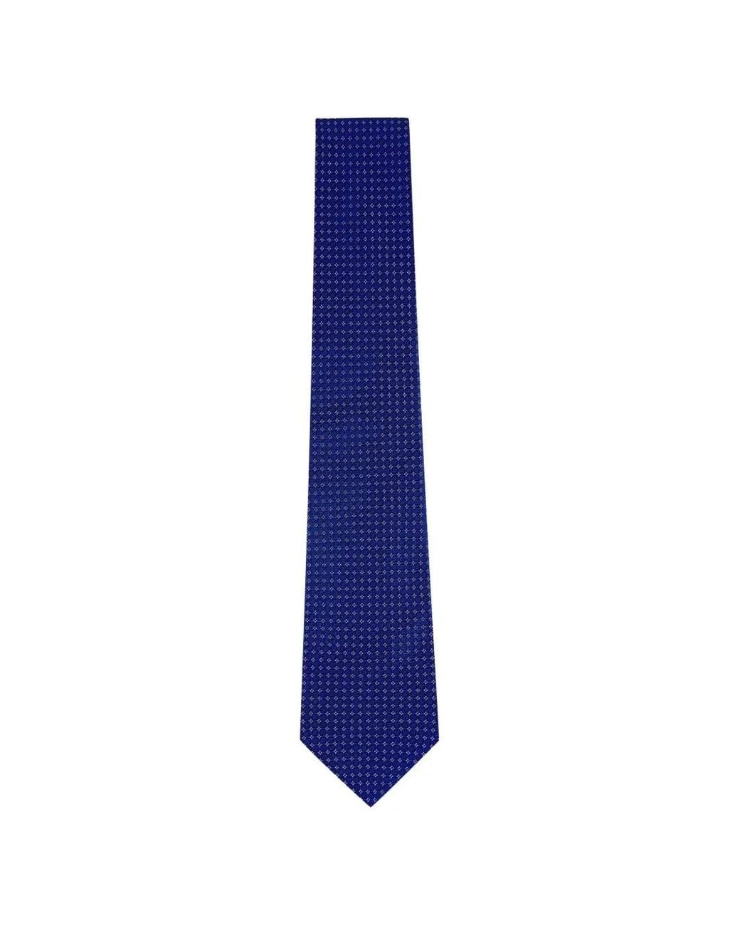 Kiton Blue Geometric-Pattern Tie for men