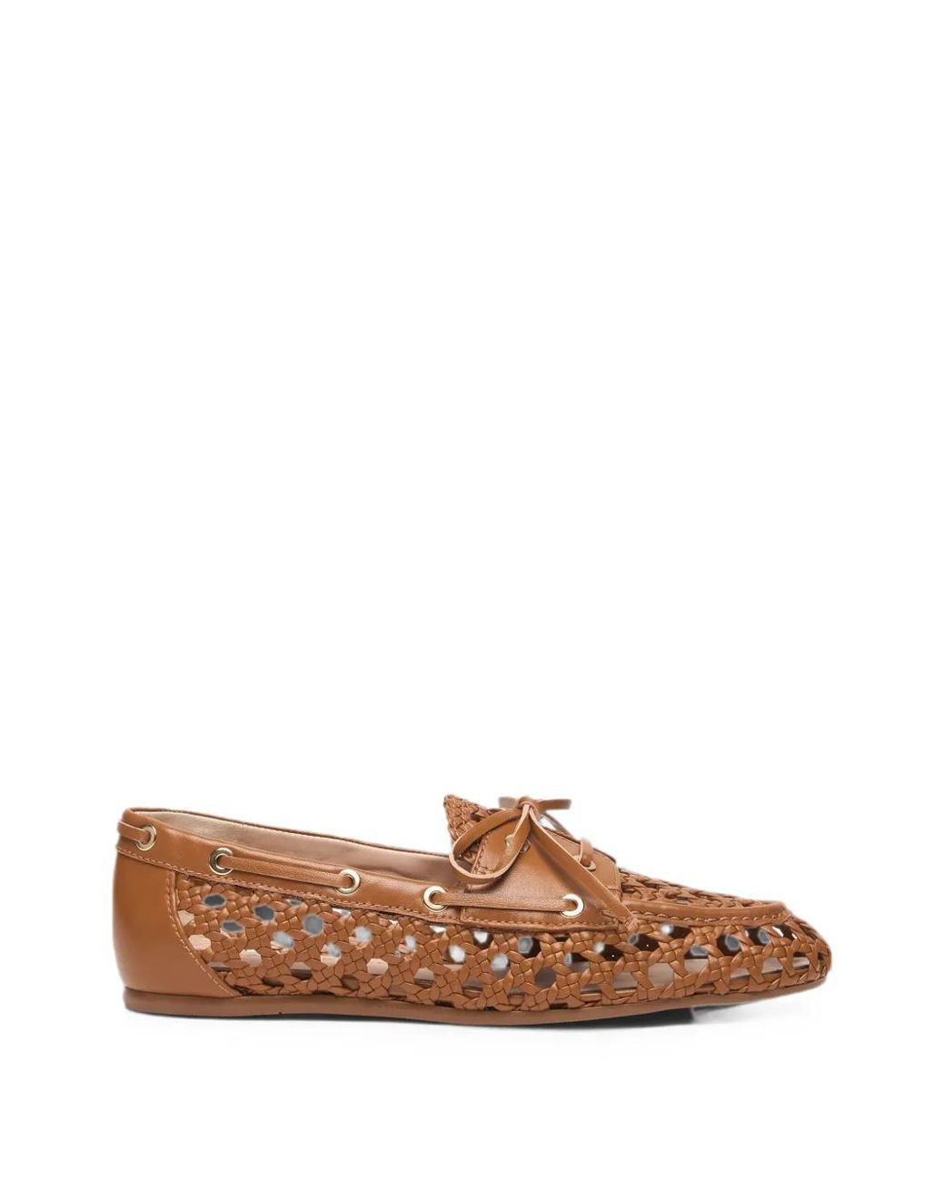 Stuart Weitzman Brown Tinsley Woven Leather Loafers