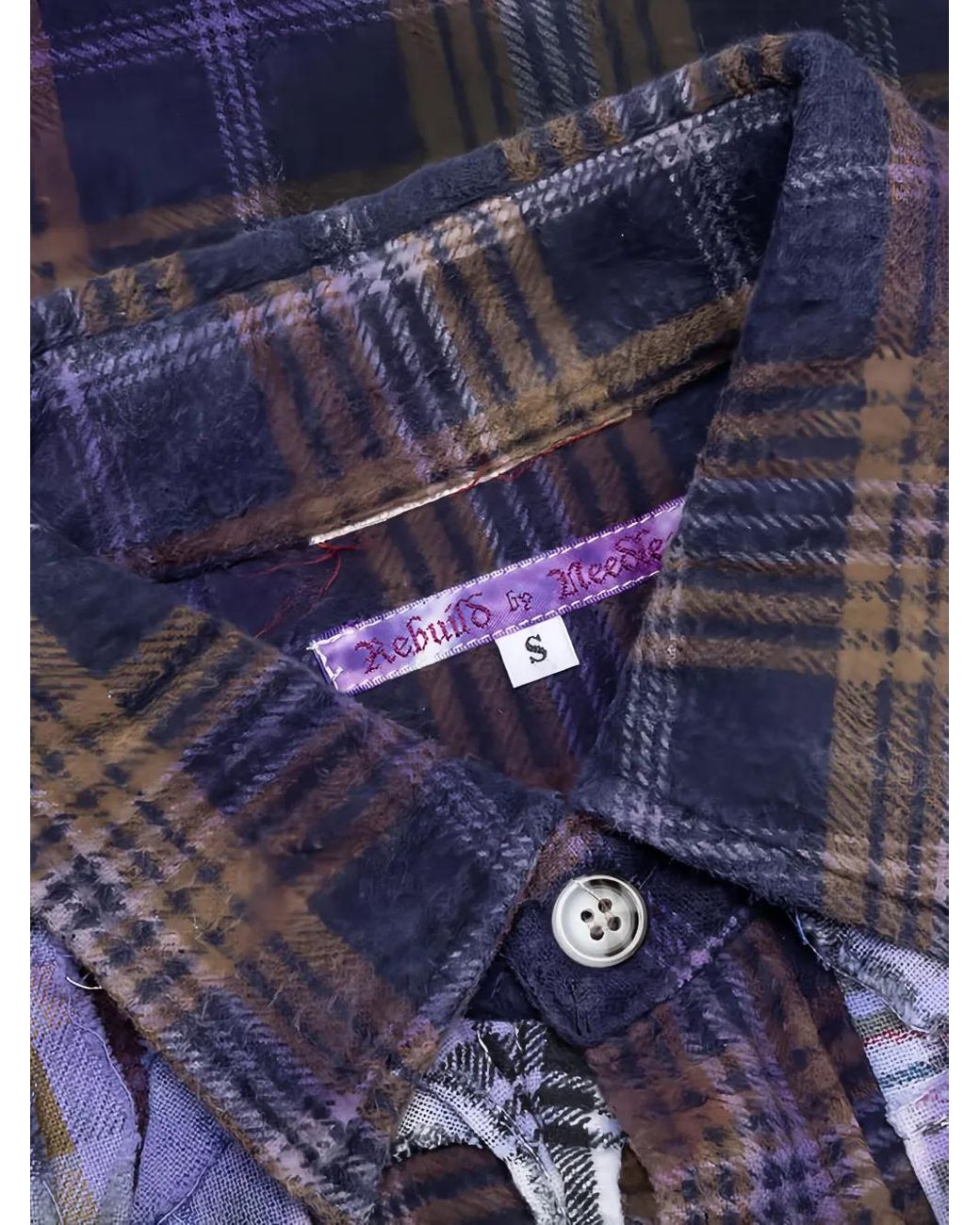 Camicia A Quadri di Needles in Blue da Uomo