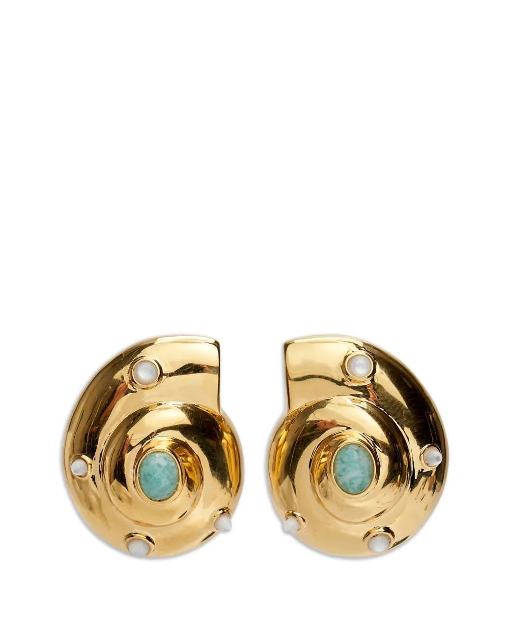 Lizzie Fortunato Metallic Nautilus Stud Earrings