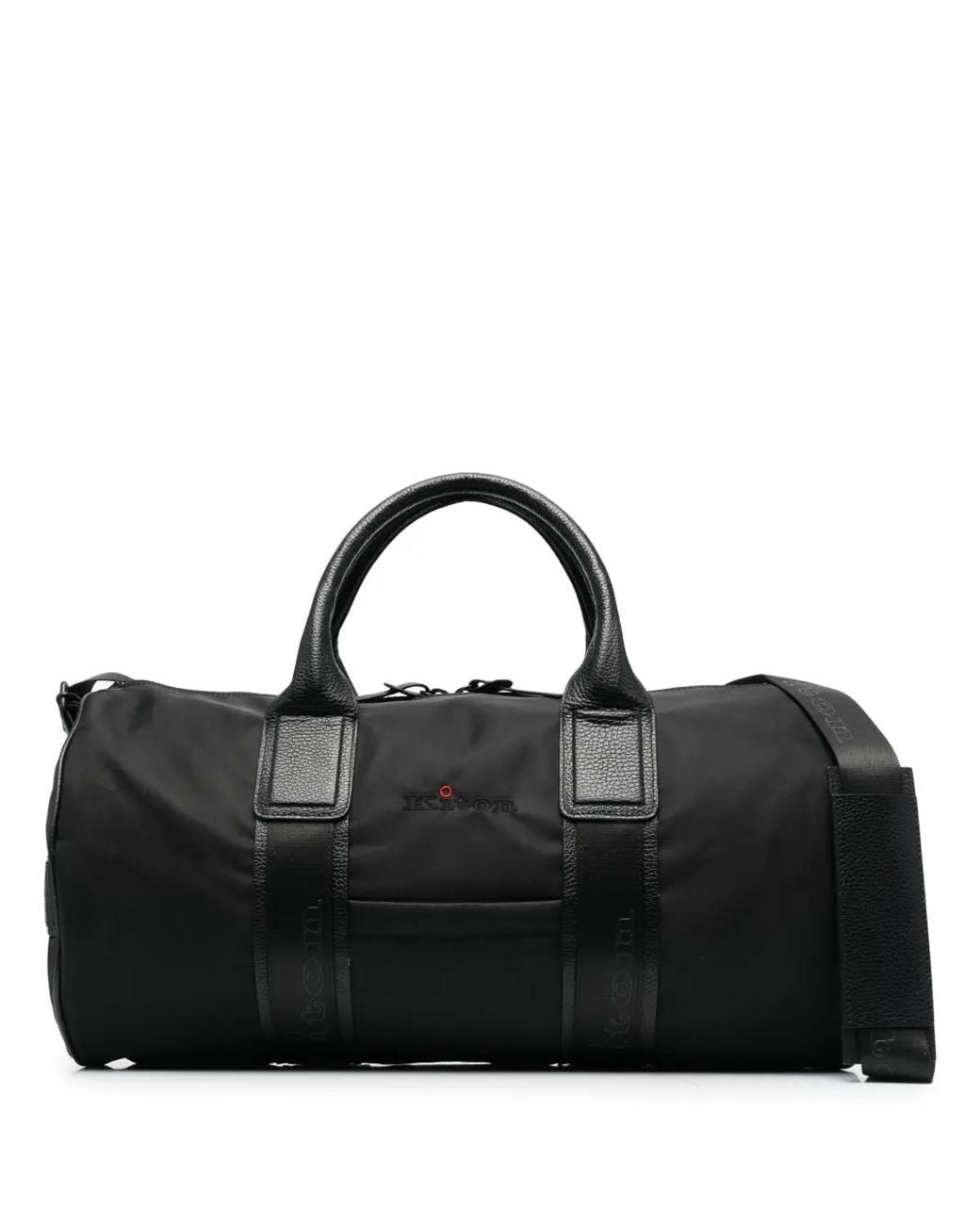 Kiton Black Logo-Strap Travel Bag for men
