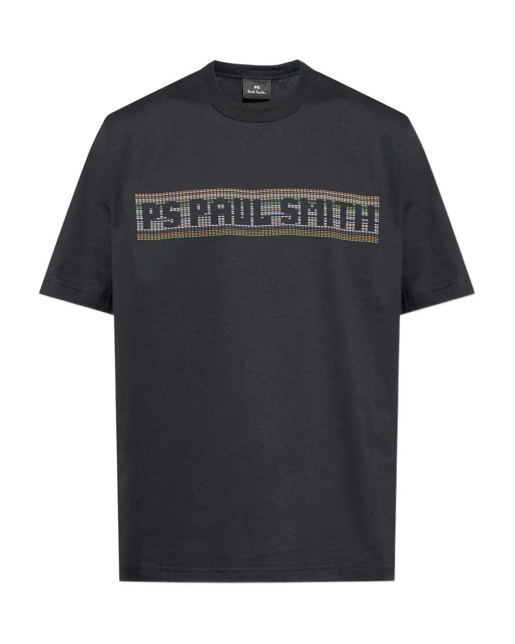 Paul Smith Black Stitch Stripe Logo' Print T-Shirt for men