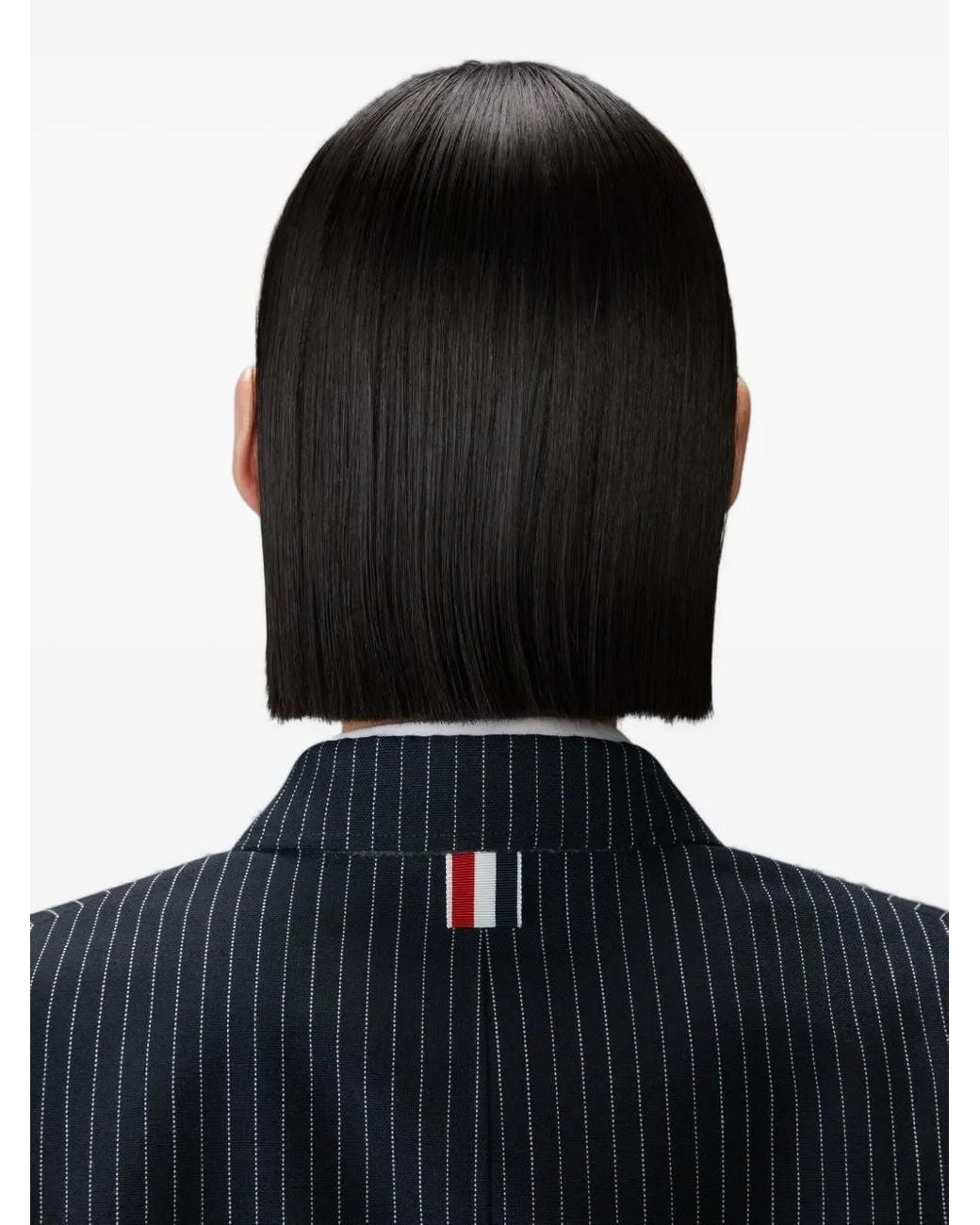 Thom Browne Blue Pinstripe High Twist Wool Sack Sportcoat Dress