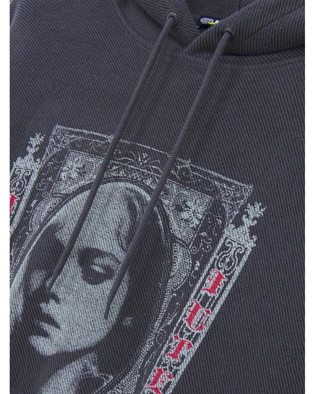 Iuter Gray Fallen Love Graphic-Print Drawstring Hoodie for men