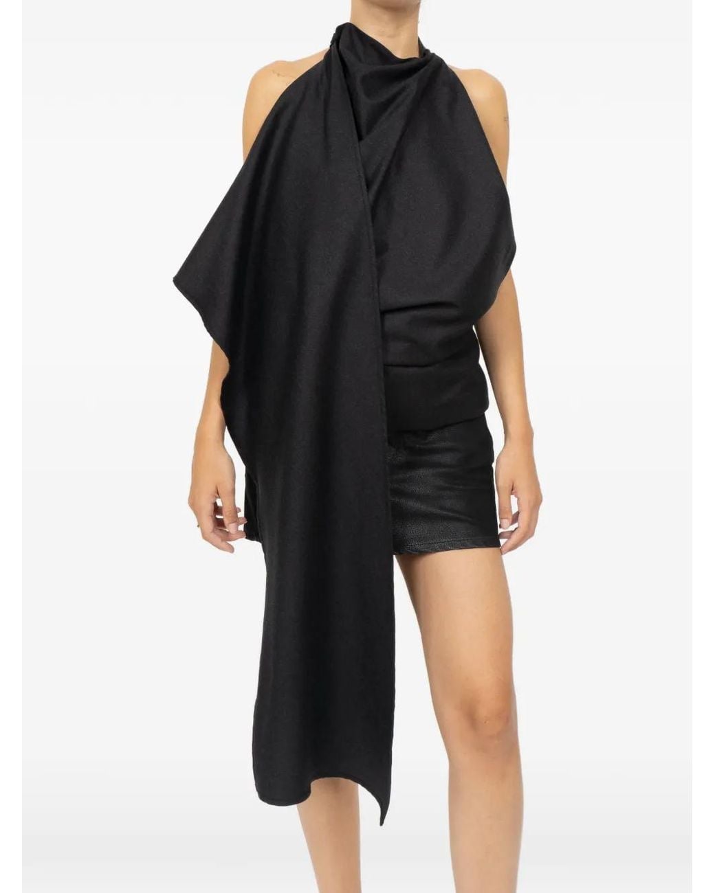 Rohe Black Draped Open-Back Top