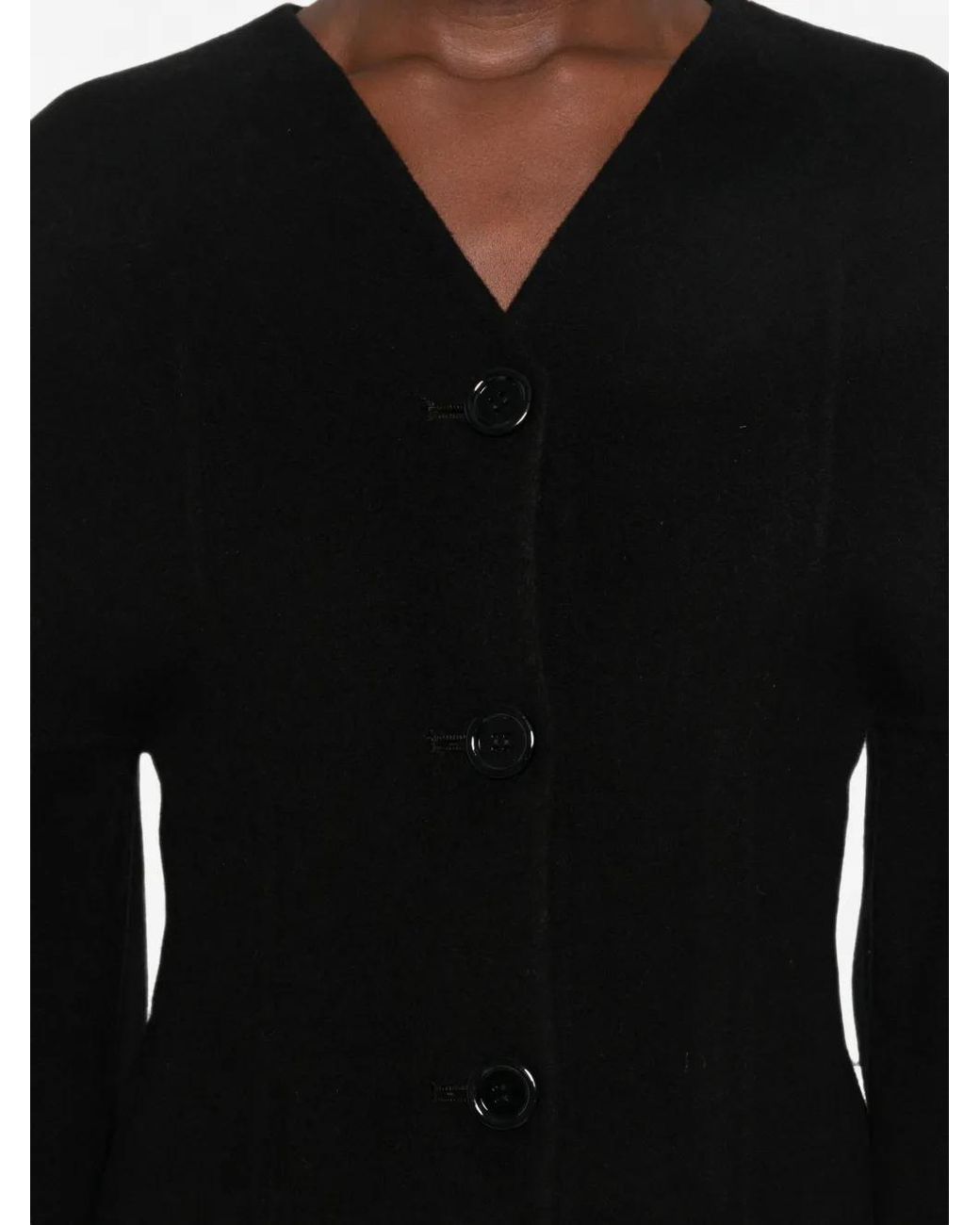 Séfr Black Shaped Button-Up Cardigan