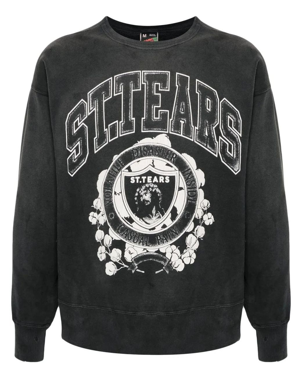 SAINT Mxxxxxx Gray Logo-print Cotton Sweatshirt for men