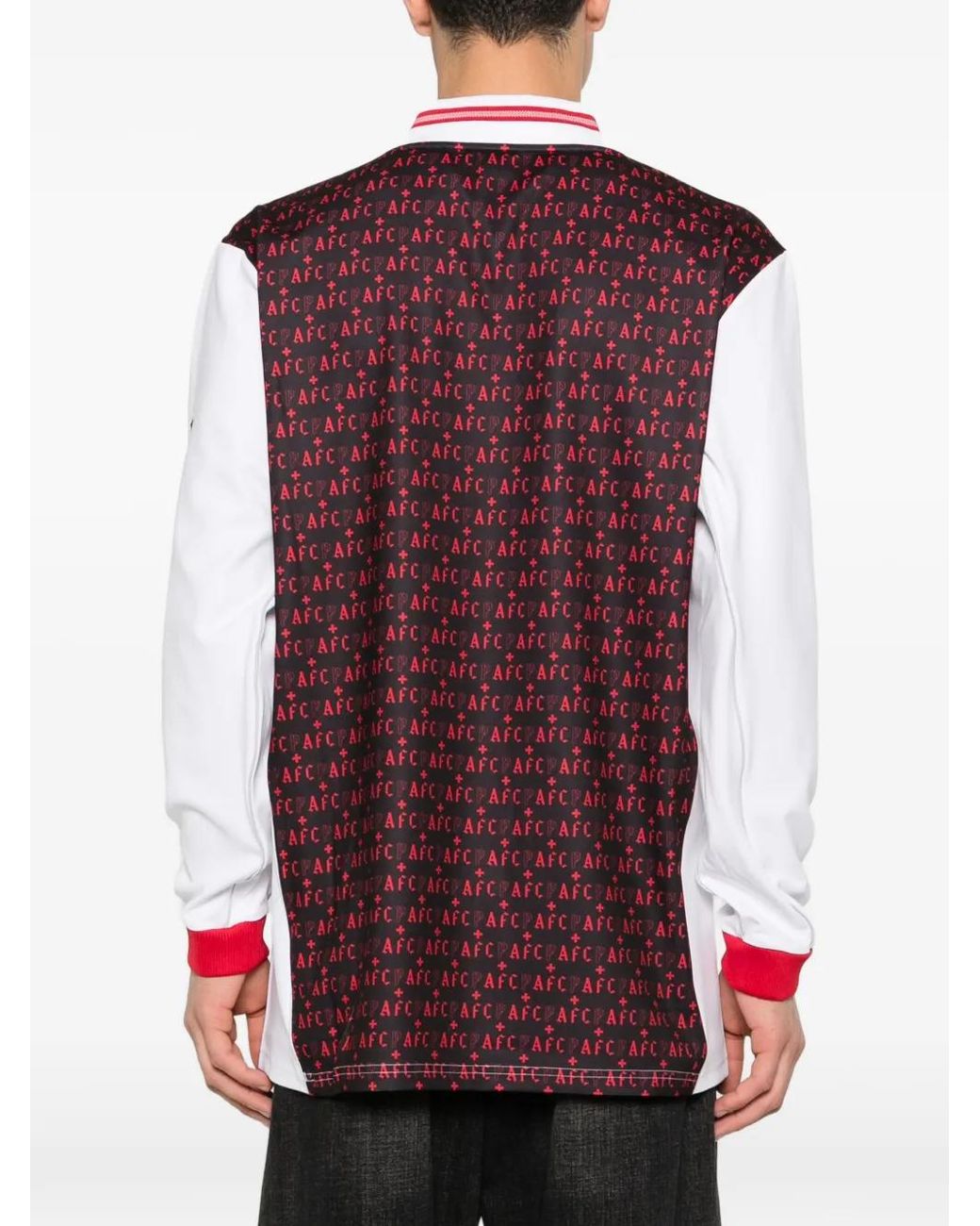 Adidas Red Patterned Long-Sleeved T-Shirt for men