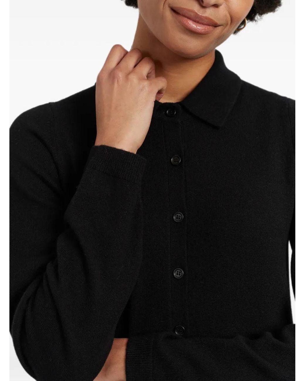 Chinti & Parker Black Basics A-Line Polo-Neck Maxi Dress