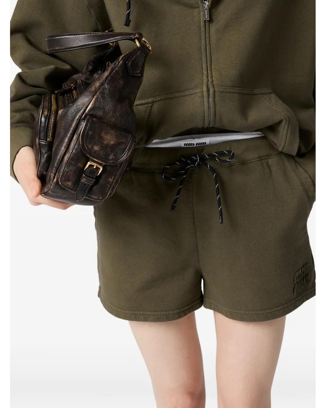 Miu Miu Green Military Cotton Bermuda Shorts