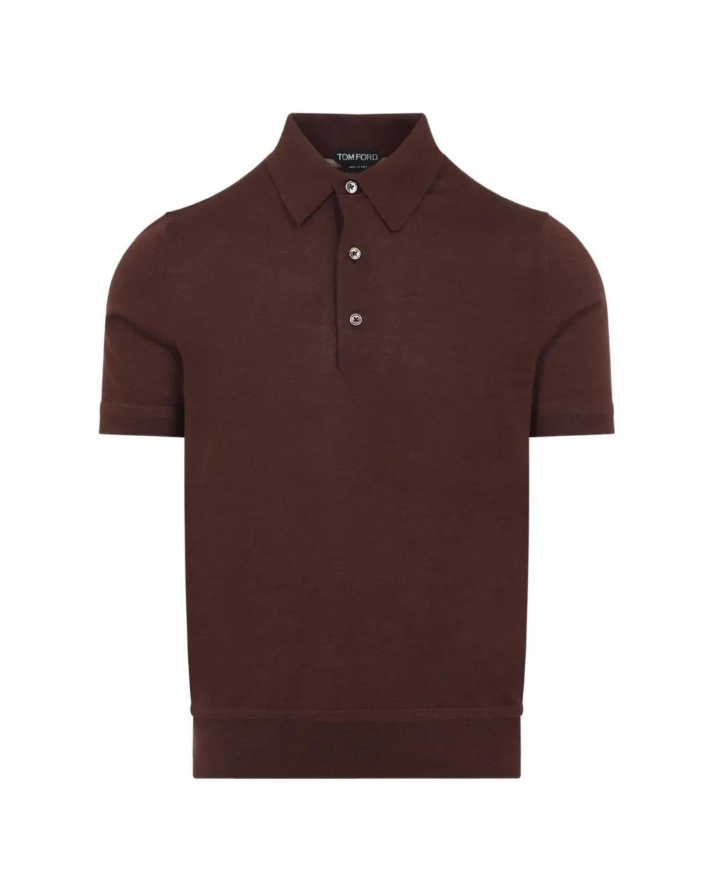 Tom Ford Brown Fine Gauge Cashmere Silk Polo for men