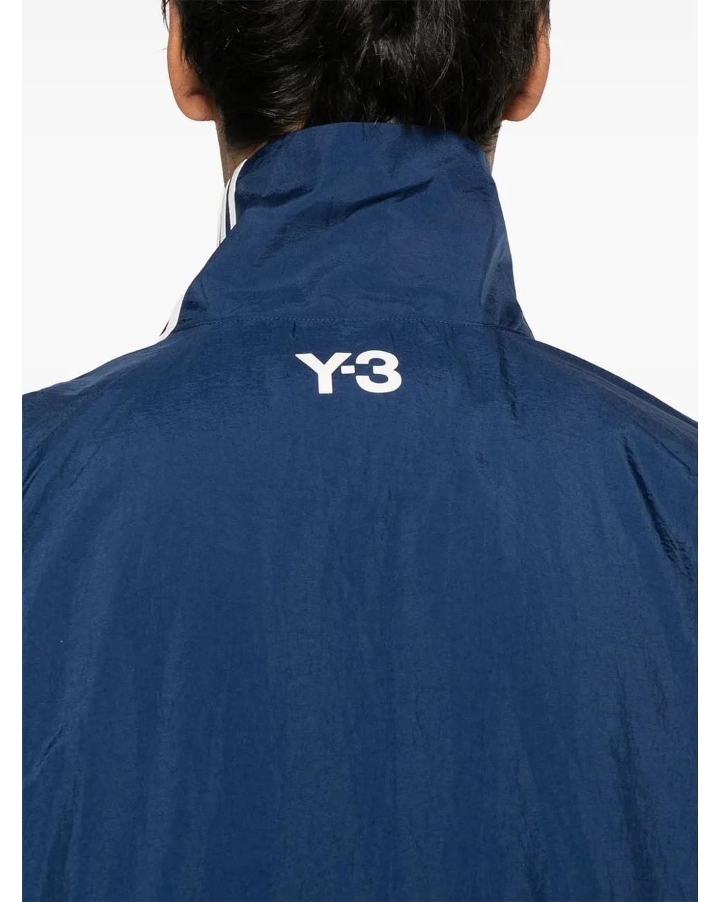 Y-3 Blue Zip-Up Shell Jacket for men