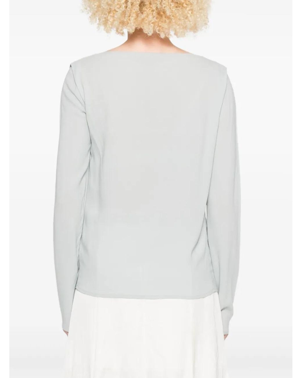 Ermanno Scervino White Long-Sleeve Boat-Neck Sweatshirt
