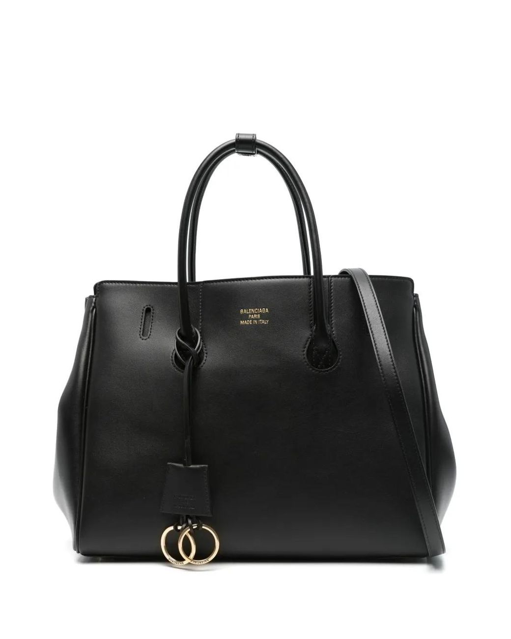 Balenciaga Black Hamptons Small Leather Tote Bag
