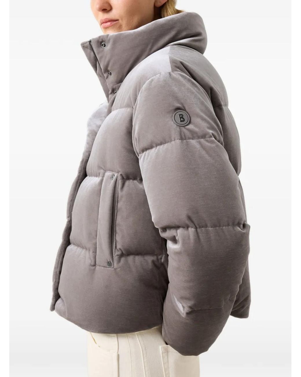 Bogner Gray Oliva Quilted Velvet Jacket