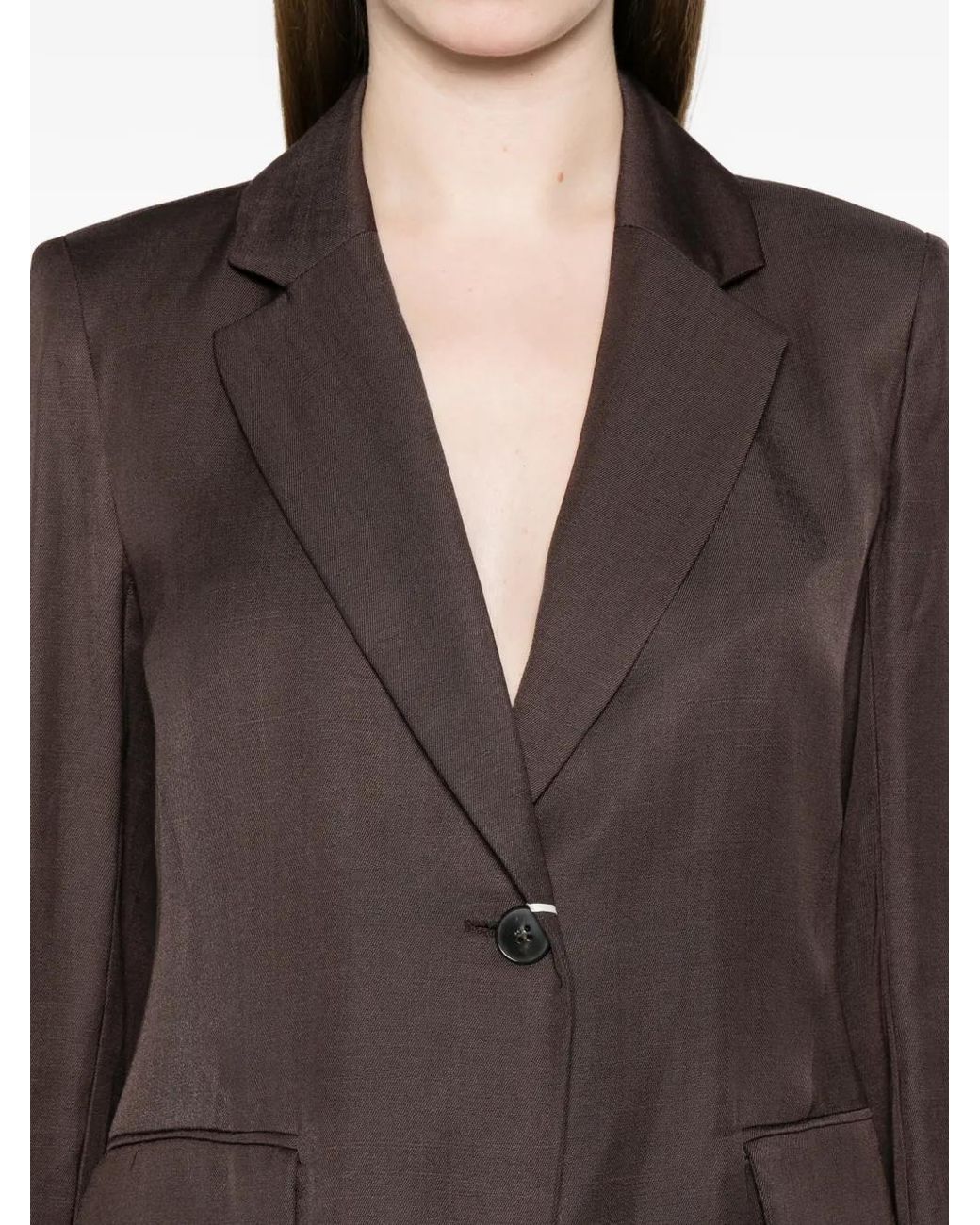 Marella Brown Single-Breasted Blazer