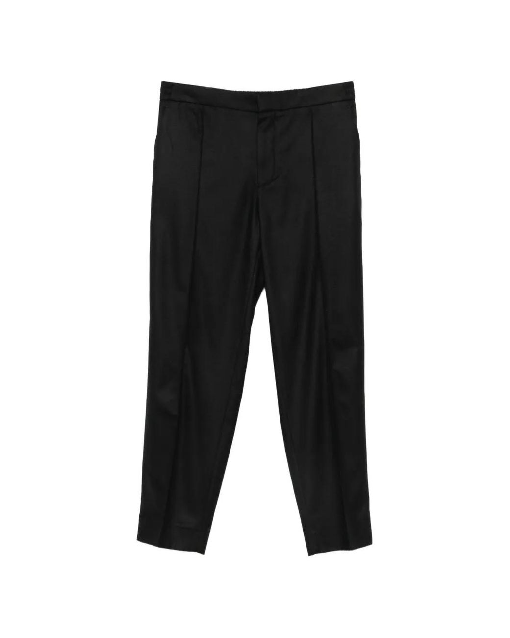 Zegna Black Mélange Wool Silk And Cashmere Trousers for men