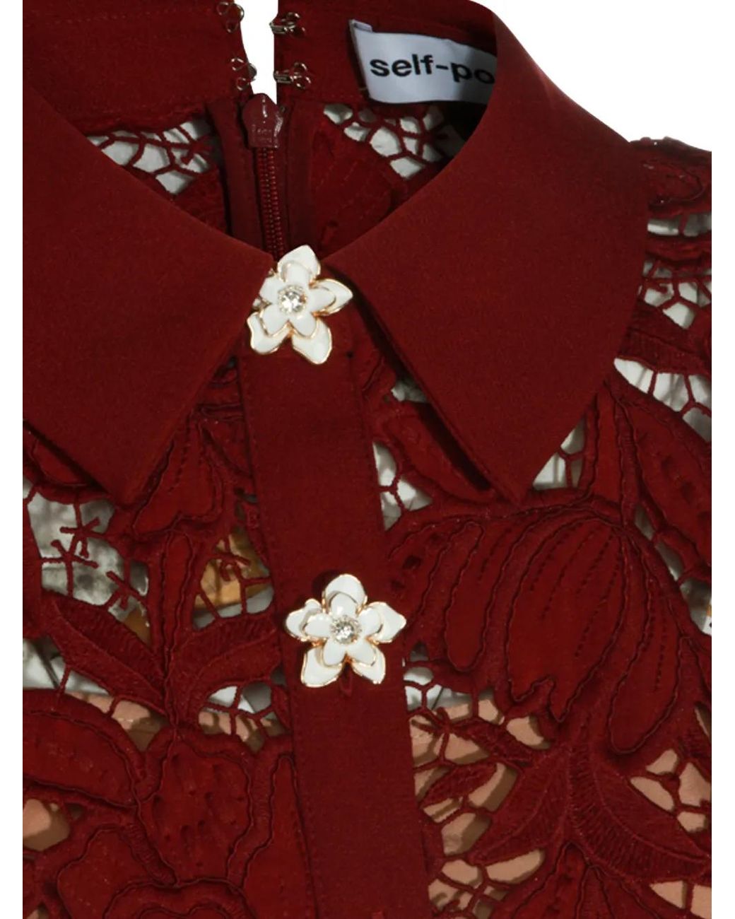 Self-Portrait Red Lace Mini Dress