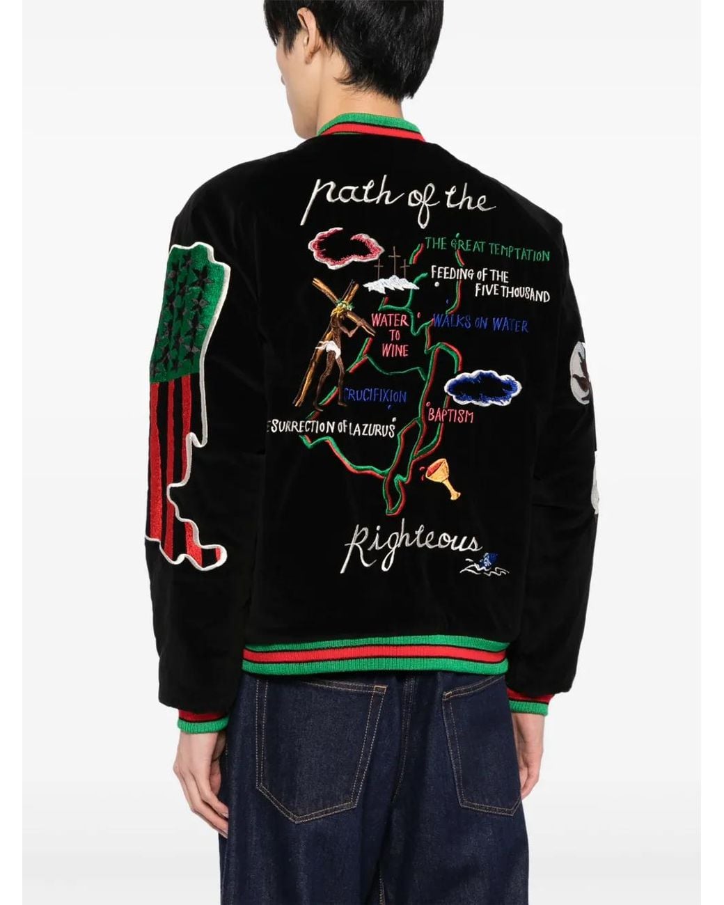 SAINT Mxxxxxx Black X Sukajyan Reversible Bomber Jacket for men