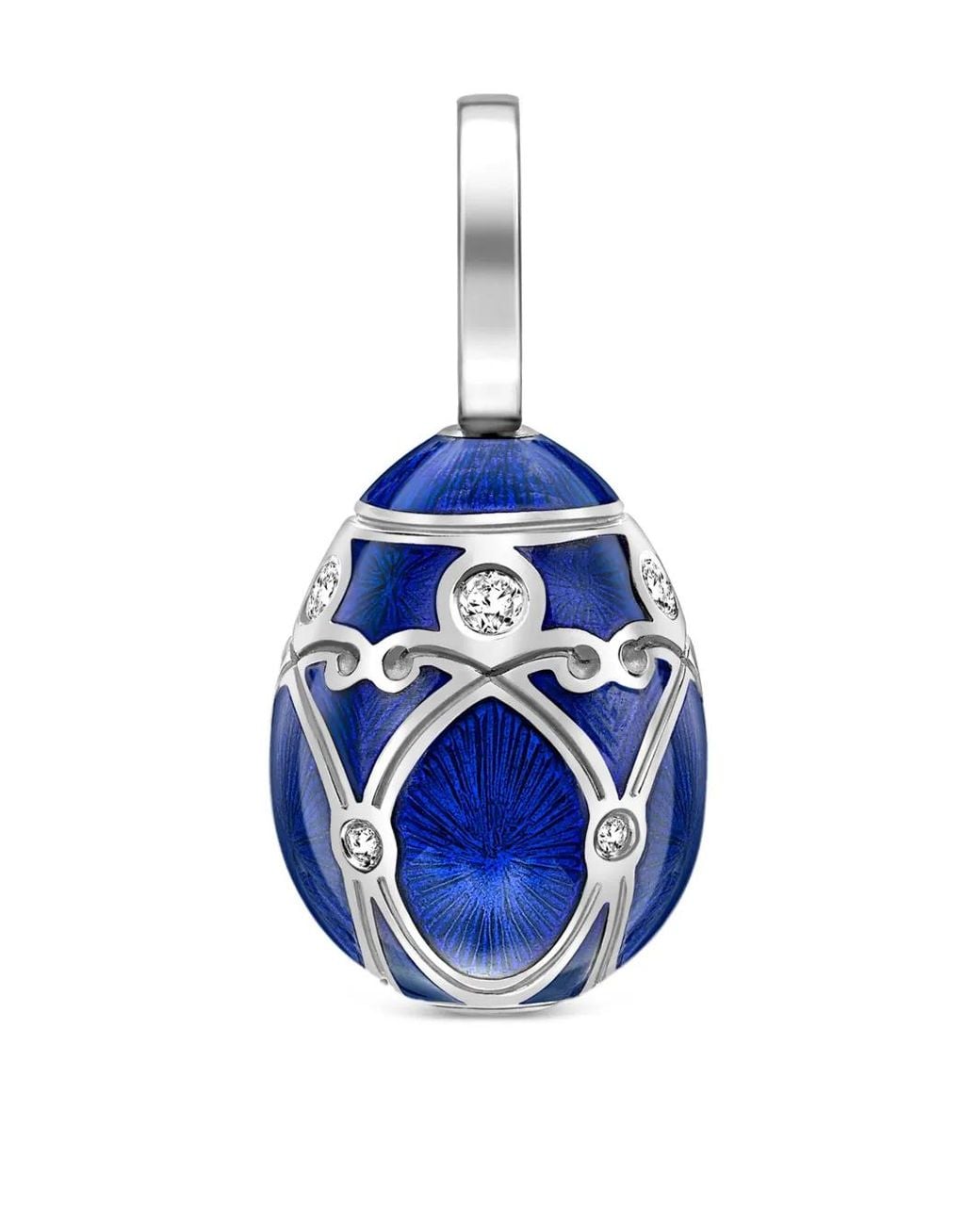 Faberge Blue 18Kt Heritage Palais Egg Diamond Charm