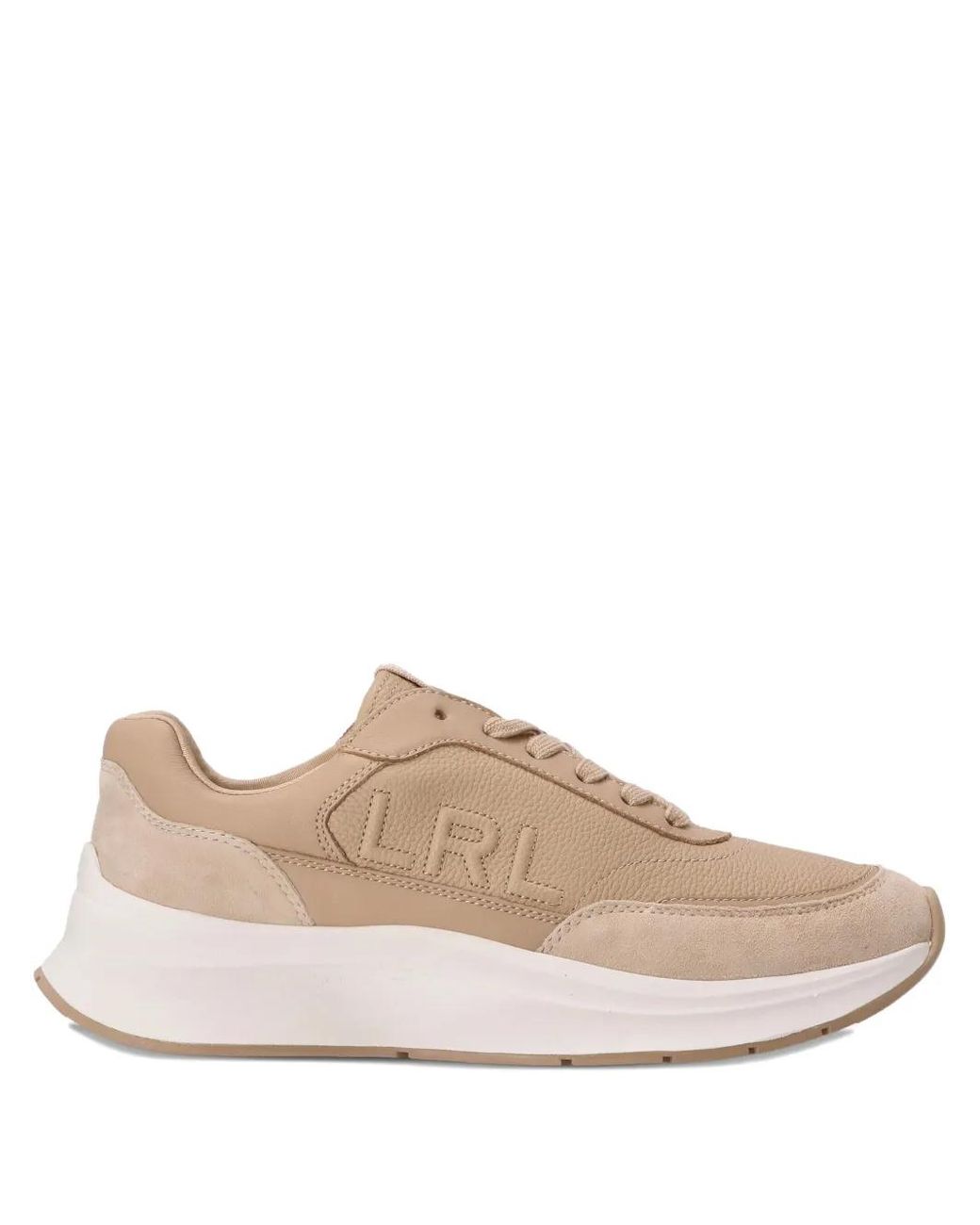 Ralph Lauren Pink Leather-Logo Sneakers