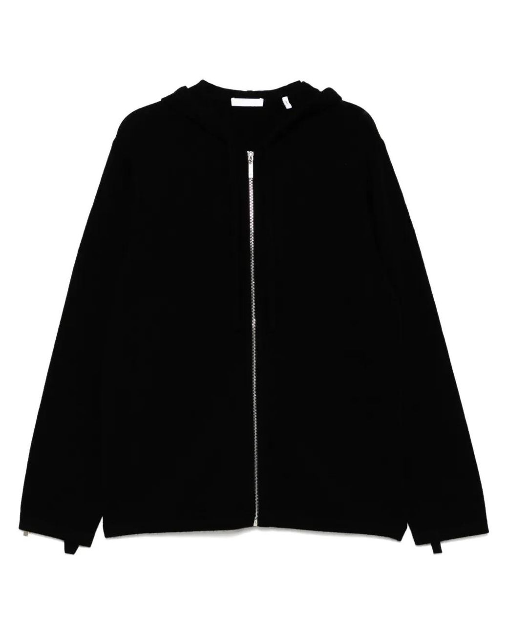 Helmut Lang Black Mohawk Full Zip-Up Hoodie for men