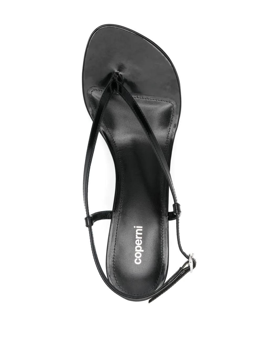 Coperni Brown Patent Leather Ankle-Strap Sandals With Jack Heel