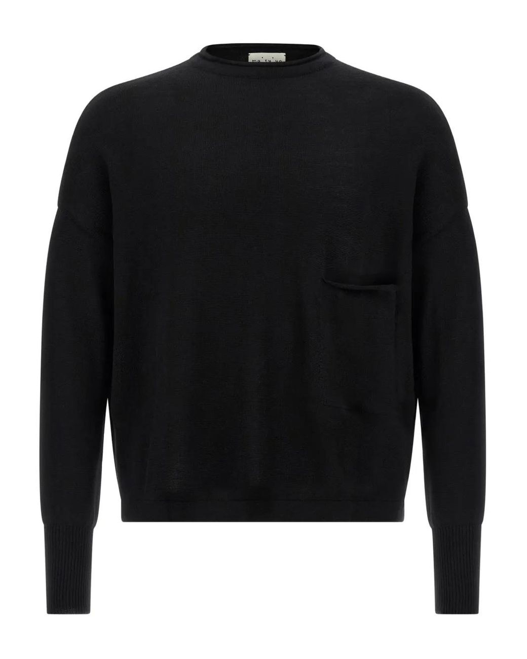 Ma'ry'ya Black Pocket Wool Sweater for men