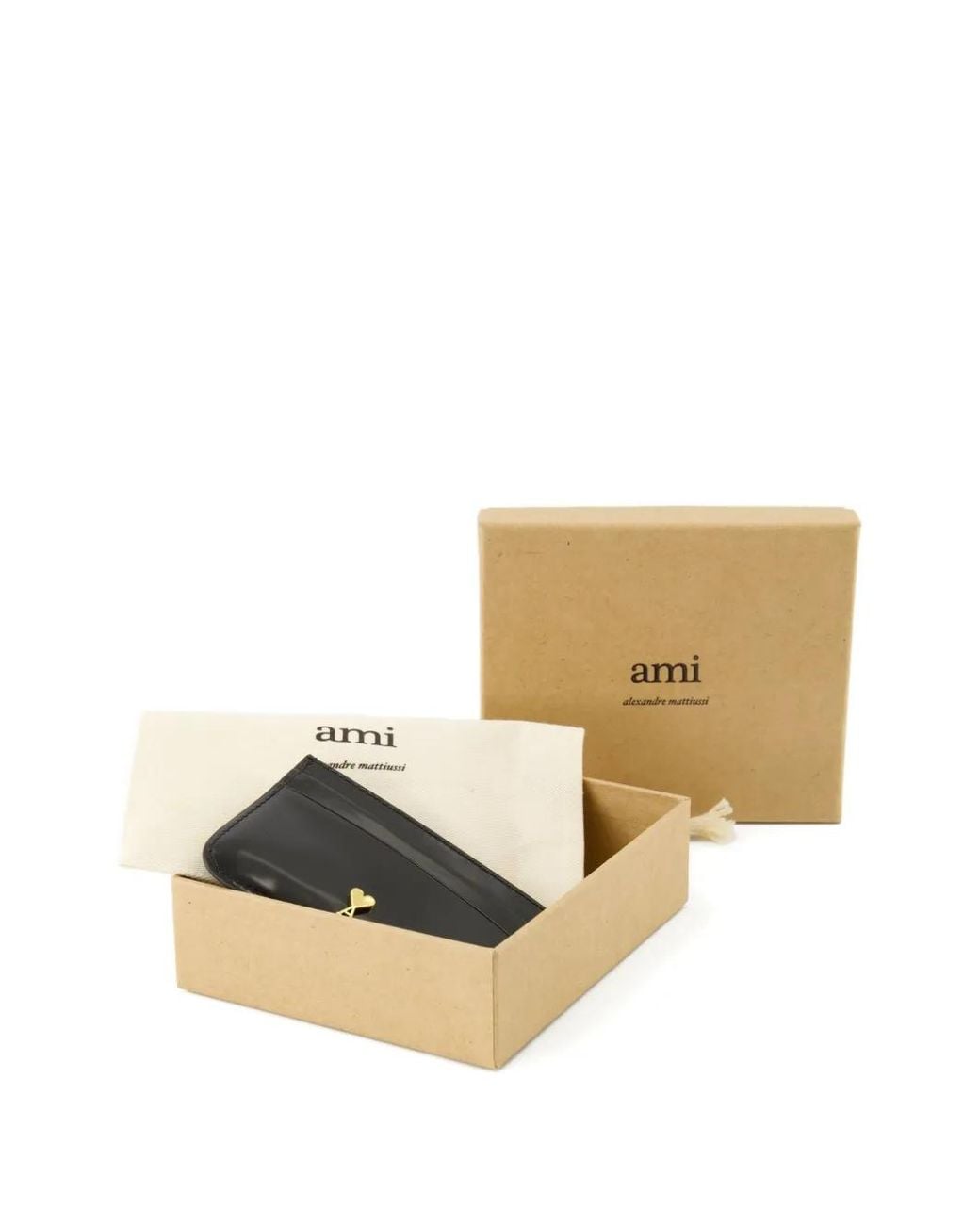 AMI Black Leather Cardholder