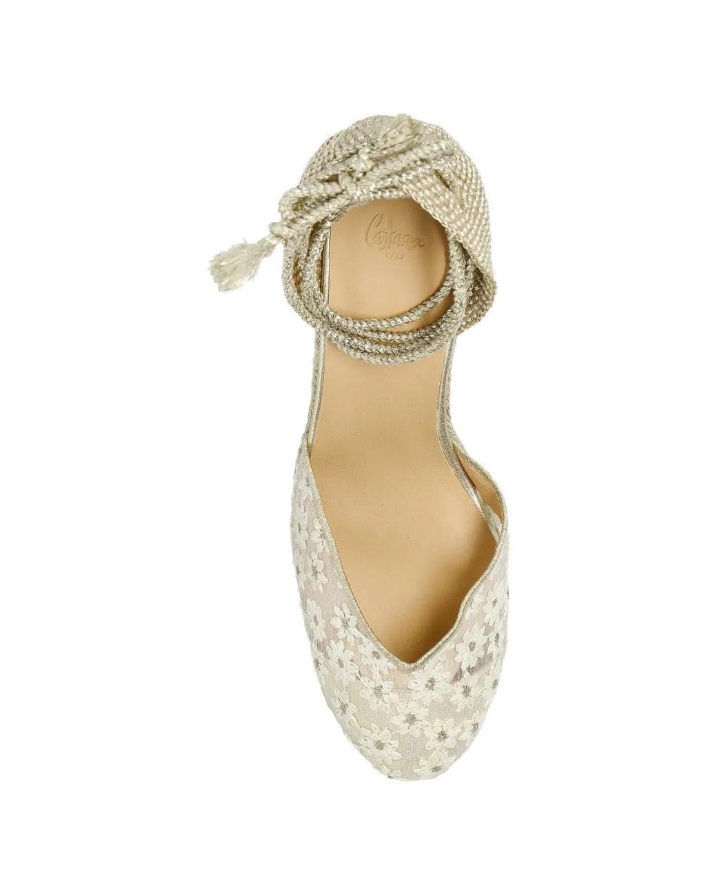 Castaner Metallic Clair Floral Lace Espadrille
