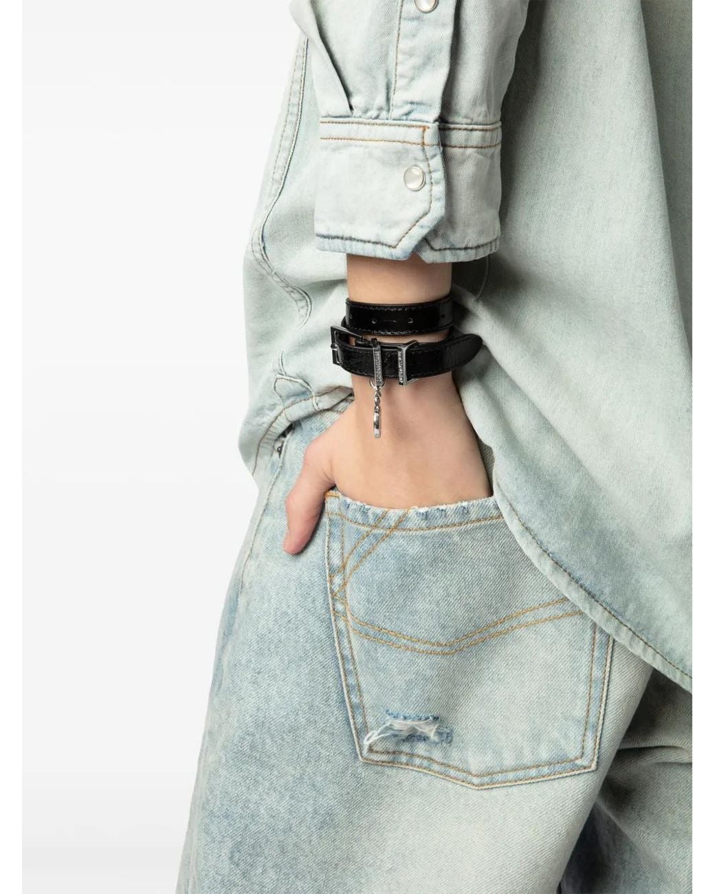 Zadig & Voltaire Black Sunny Leather Bracelet