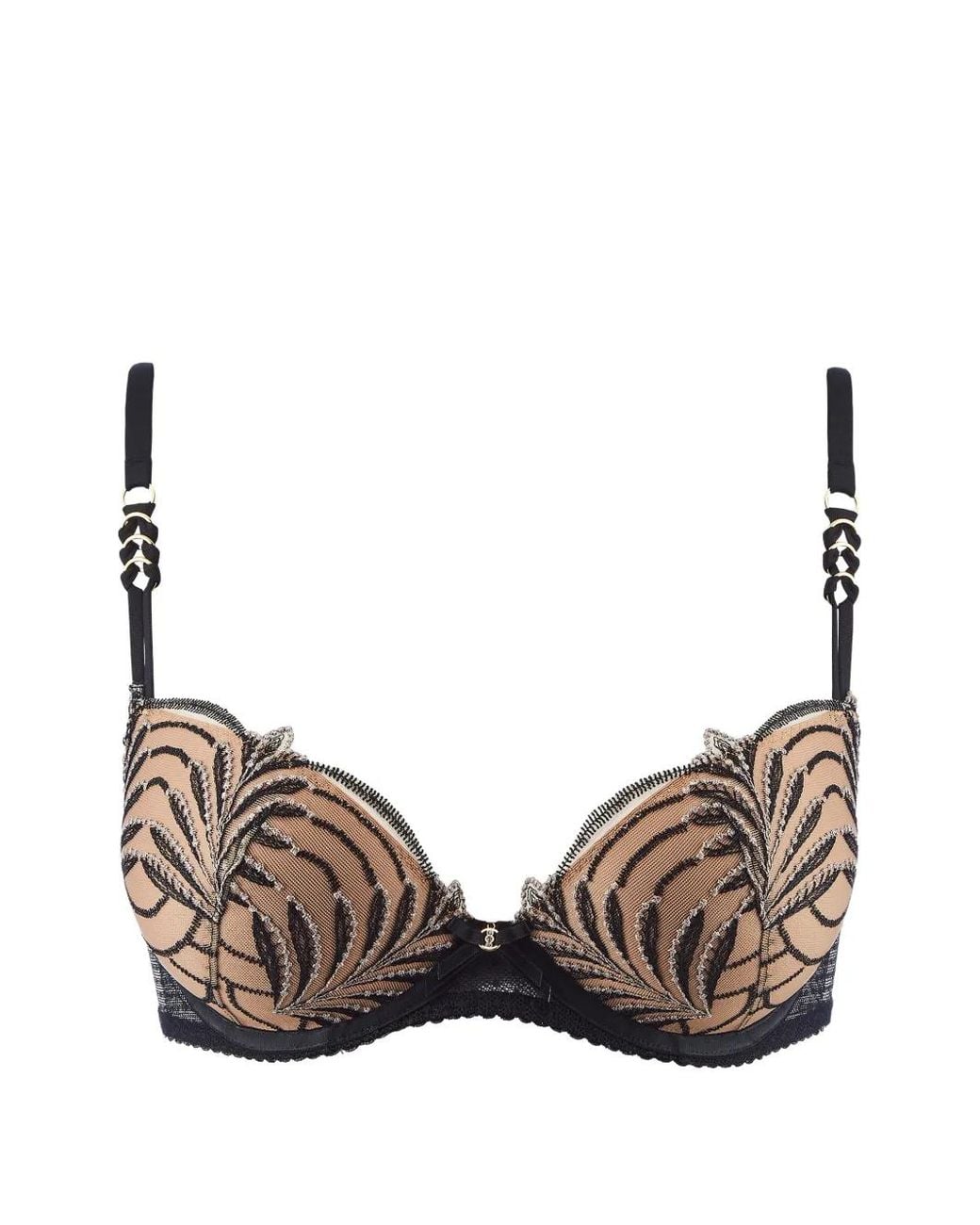 Aubade Brown Hypnolove Embroidered Push-Up Bra
