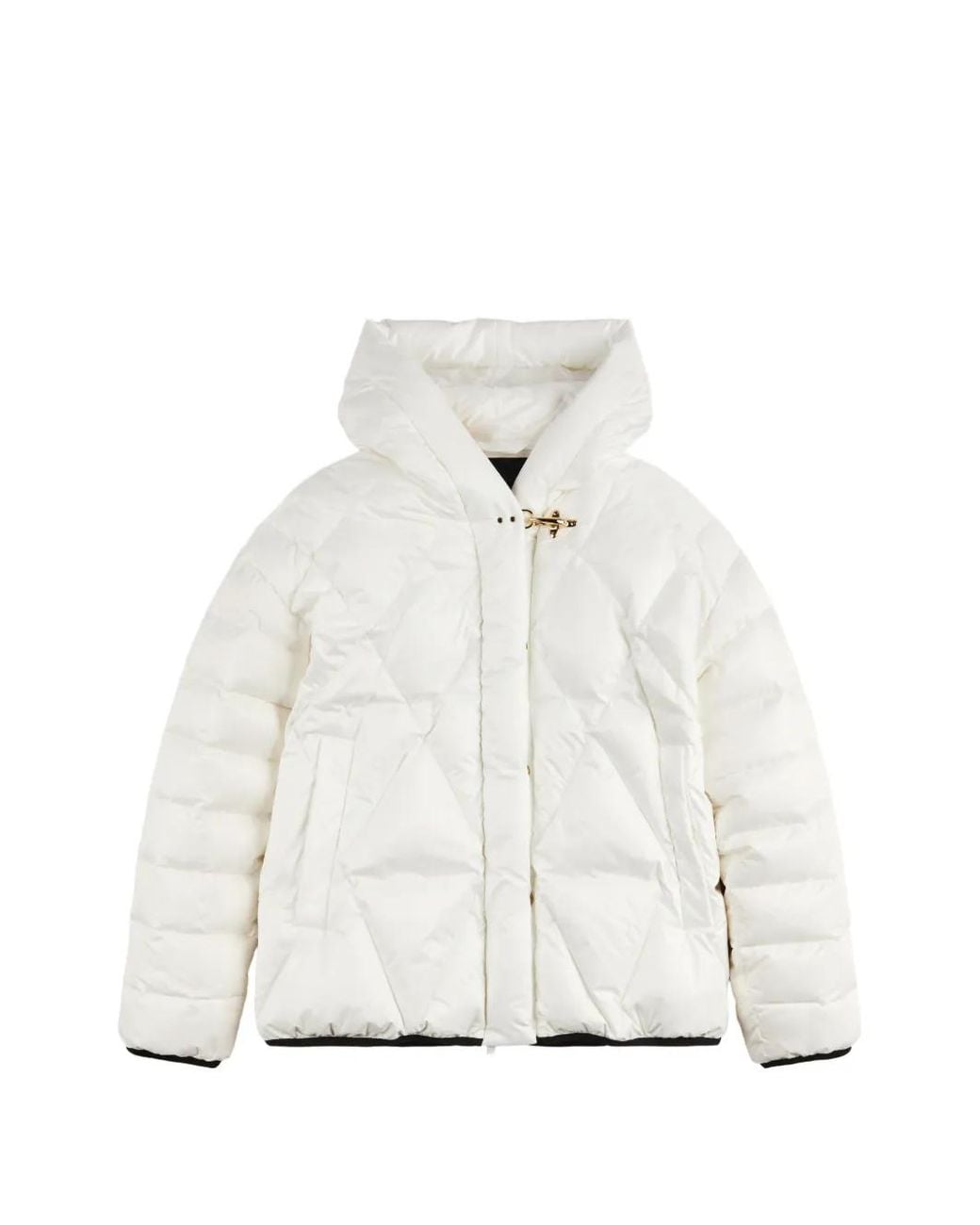 Fay White Quilted Hooded Jacket