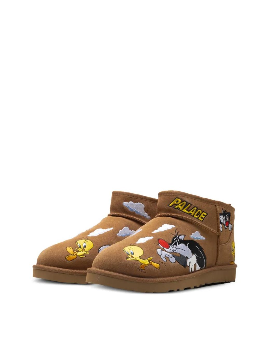 Ugg Brown Ultra Mini Embroidered-Graphic Boots for men